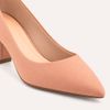 Scarpin Salto Bloco Baixo Leonor Nobuck Nude