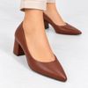 Scarpin Salto Bloco Baixo Leonor Marrom