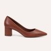 Scarpin Salto Bloco Baixo Leonor Marrom
