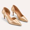 Scarpin Zatta Bico Fino com Abertura Lateral  Lisandra Dourado