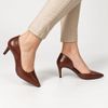 Scarpin Zatta Bico Fino com Abertura Lateral  Lisandra Marrom