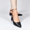 Scarpin Zatta Slingback Salto Médio Denise Texturizado Preto