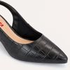 Scarpin Zatta Slingback Salto Médio Denise Texturizado Preto