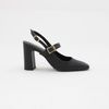 Scarpin Salto Alto Bloco Bico Quadrado c/ Fivela Fargo