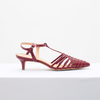 Scarpin Salto Baixo Fino Couro Tirinhas Fargo
