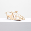 Scarpin Salto Baixo Fino Couro Tirinhas Fargo