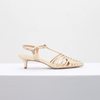 Scarpin Salto Baixo Fino Couro Tirinhas Fargo