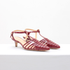 Scarpin Salto Baixo Fino Couro Tirinhas Fargo