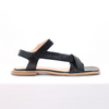 Rasteira Flat Couro Tiras Velcro Fargo