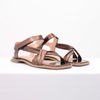 Rasteira Flat Couro Tiras Velcro Fargo