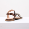 Rasteira Flat Couro Tiras Velcro Fargo