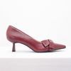Scarpin Salto Médio Fino Couro Maxi Laço Fargo