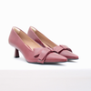 Scarpin Salto Médio Fino Couro Maxi Laço Fargo