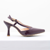 Scarpin Salto Alto Fino Decote Vamp Merlot Fargo