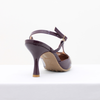 Scarpin Salto Alto Fino Decote Vamp Merlot Fargo