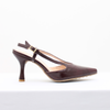 Scarpin Salto Alto Fino Decote Vamp Chocolate Fargo