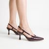 Scarpin Salto Alto Fino Decote Vamp Merlot Fargo