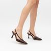 Scarpin Salto Alto Fino Decote Vamp Chocolate Fargo