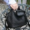 Bolsa Casual Média Trançada Alça Preto Fargo
