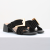 Sandalia Salto Medio Maxi Fivela Preto Fargo