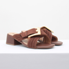 Sandalia Salto Medio Maxi Fivela Chocolate Fargo