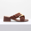 Sandalia Salto Medio Maxi Fivela Chocolate Fargo