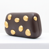 Bolsa Clutch Enfeite Oval Chocolate Fargo 
