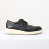 Sapato Casual Com Cadarço Couro Preto Fargo