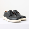 Sapato Casual Com Cadarço Couro Preto Fargo