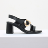 Sandália Salto Alto Bloco Maxi Fivela Preto Fargo