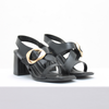 Sandália Salto Alto Bloco Maxi Fivela Preto Fargo