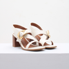Sandália Salto Alto Bloco Maxi Fivela Off White Fargo