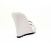 Sandalia Salto Alto Anabela Mule Tiras Bico Folha Off White Fargo