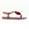 Rasteira Bico Folha Maxi Flor Marsala Fargo