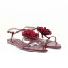 Rasteira Bico Folha Maxi Flor Marsala Fargo