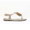 Rasteira Bico Folha Maxi Flor Ouro Fargo