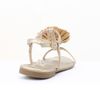 Rasteira Bico Folha Maxi Flor Ouro Fargo