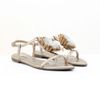Rasteira Bico Folha Maxi Flor Ouro Fargo