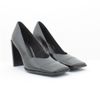 Scarpin Salto Alto Bloco Bico Quadrado Preto Fargo                                                        