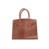 Bolsa Satchel Croco Couro Âmbar Fargo