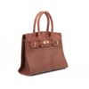 Bolsa Satchel Croco Couro Âmbar Fargo