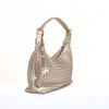 Bolsa Hobo de Ombro Trançada Couro Ouro Fargo