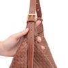Bolsa Hobo de Ombro Trançada Couro Âmbar Fargo
