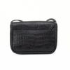 Bolsa de Ombro Flap Couro Croco Preto Fargo