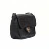 Bolsa de Ombro Flap Couro Croco Preto Fargo