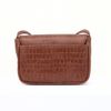 Bolsa de Ombro Flap Couro Croco Âmbar Fargo
