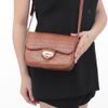 Bolsa de Ombro Flap Couro Croco Âmbar Fargo