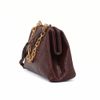 Bolsa Clutch Croco com Corrente Couro Chocolate Fargo