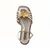 Rasteira Enfeite Flor Metalizada Ouro Fargo