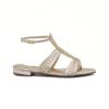 Sandália Flat Trama Bico Fino Ouro Fargo